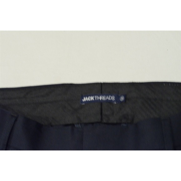 Jack Threads 36 x 32 Navy Blue Flat Front Straight Dress Pants - Picture 2 of 3